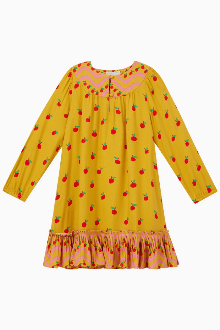 

Apple Print Dress in Viscose, Yellow