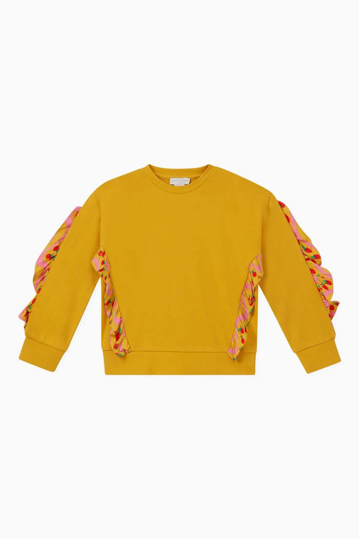 

Ruffle Insert Sweatshirt in Organic Cotton, Yellow