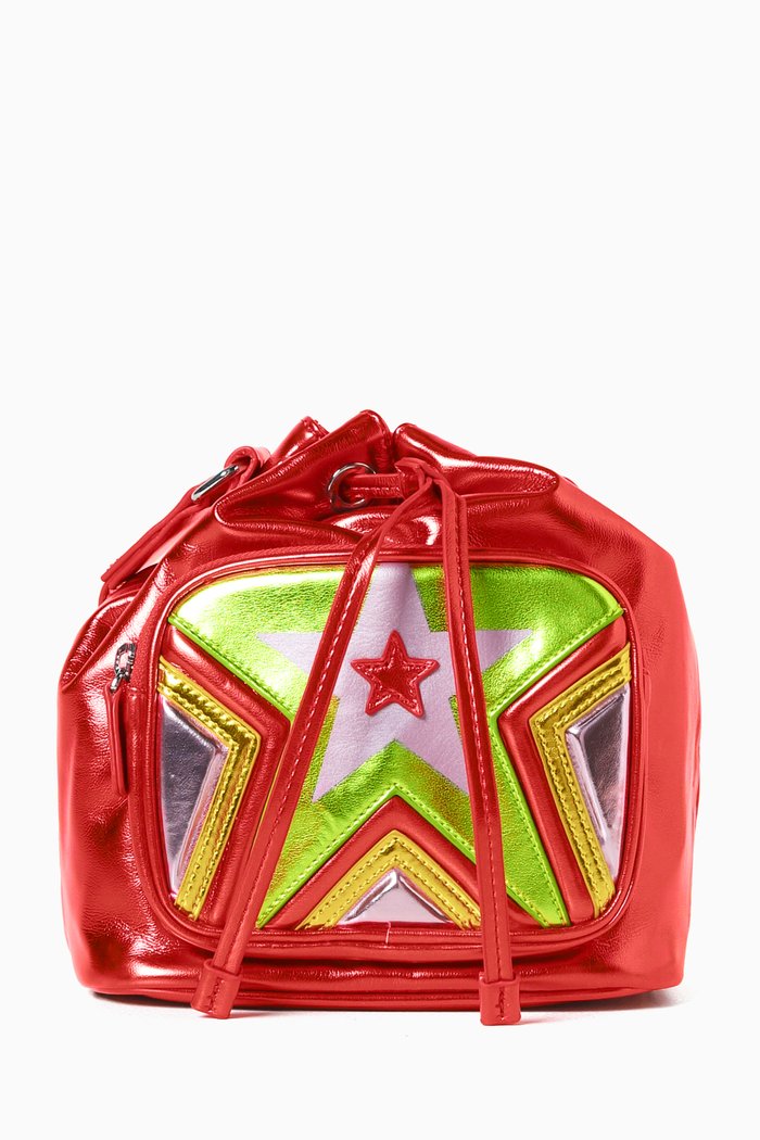 

Macro Star Crossbody Bag in Pleather, Red