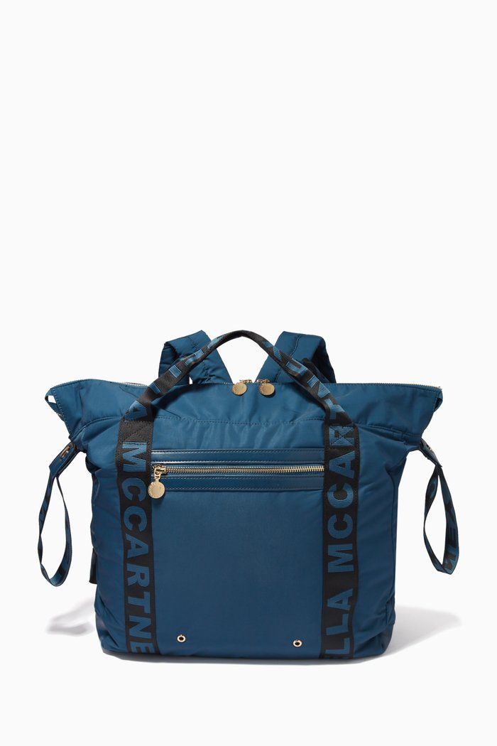 

Logo Tape Changing Bag in Recycled Materials, Blue