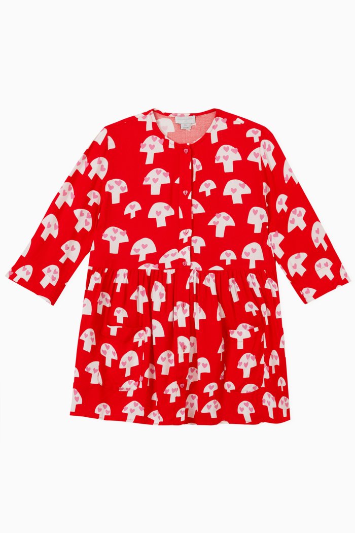 

Mushrooms Dress in Viscose Twill, Pink