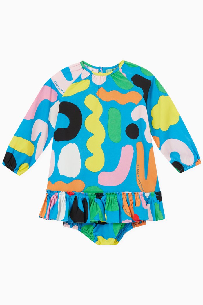 Abstract Print Dress and Bloomers, Set of Two, Multicolour