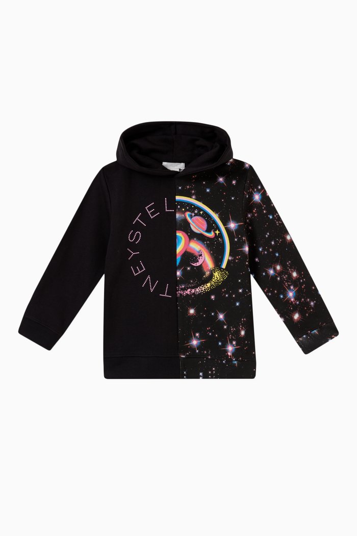 

Cosmic Logo Hooded Sweatshirt in Cotton, Black