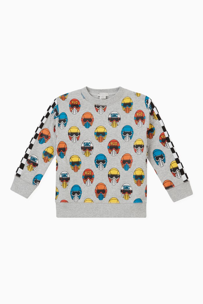 

Helmet Print Sweatshirt in Cotton, Grey