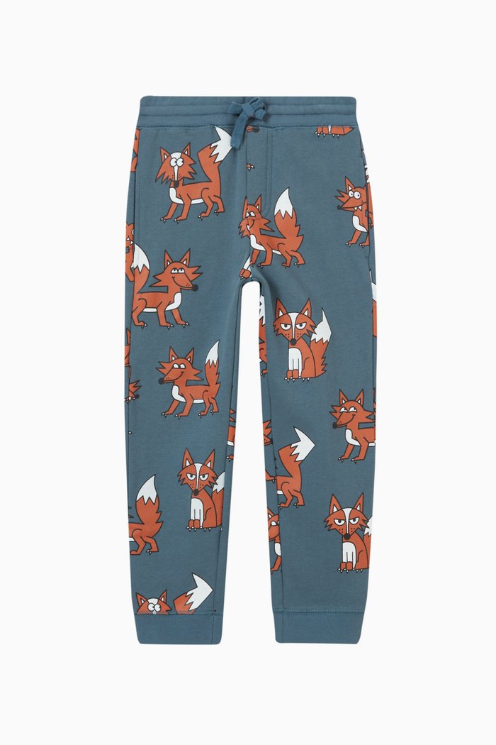 

Fox Print Sweatpants in Sustainable Cotton, Blue