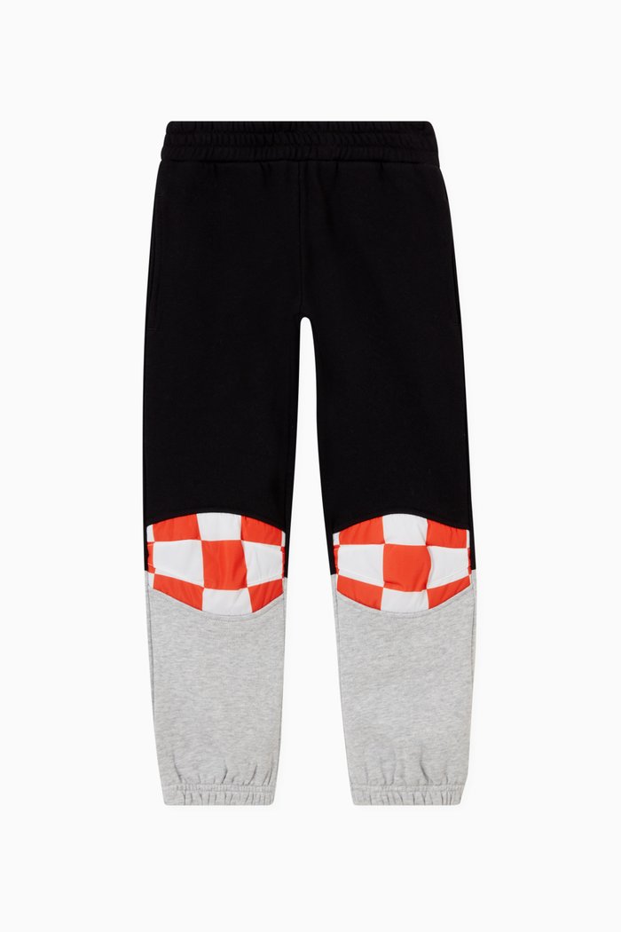 

Checkerboard Sweatpants in Cotton, Black