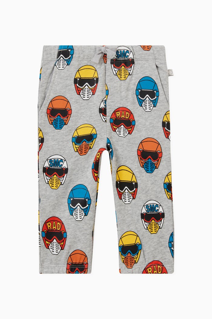 

Helmet Print Sweatpants in Organic Cotton, Grey