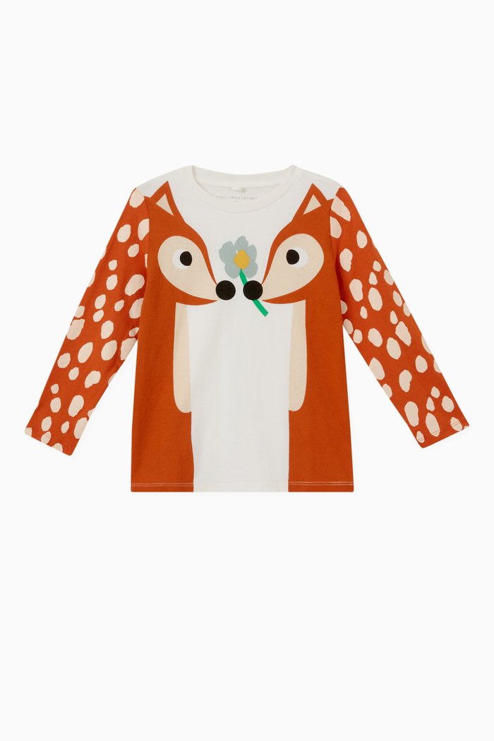 

Deer & Flowers T-shirt in Cotton, White