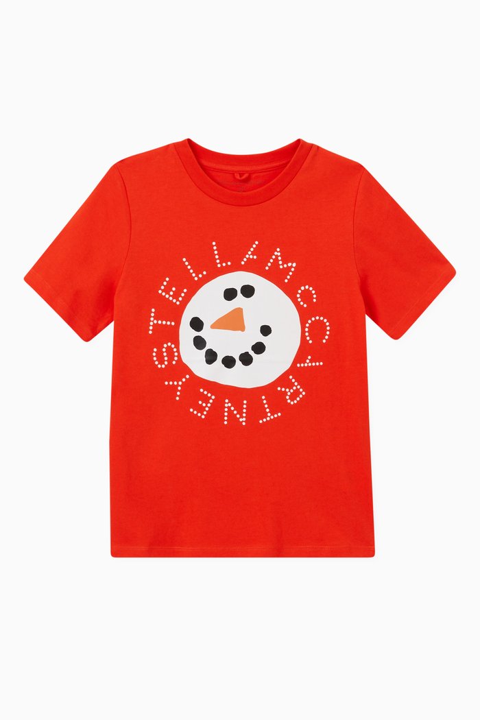 

Logo Print T-shirt in Cotton, Red