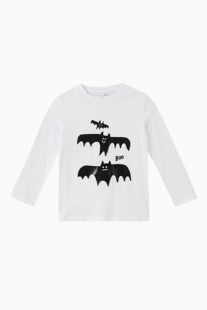 

Bat Print T-shirt in Cotton, White