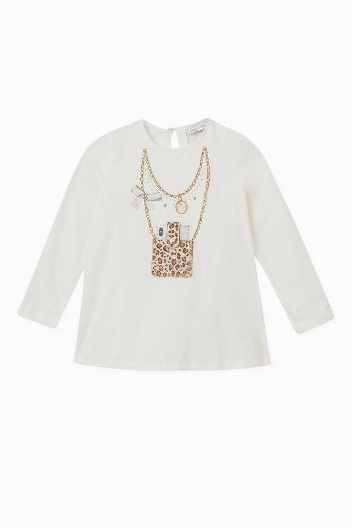 

Graphic Print T-shirt in Cotton, White