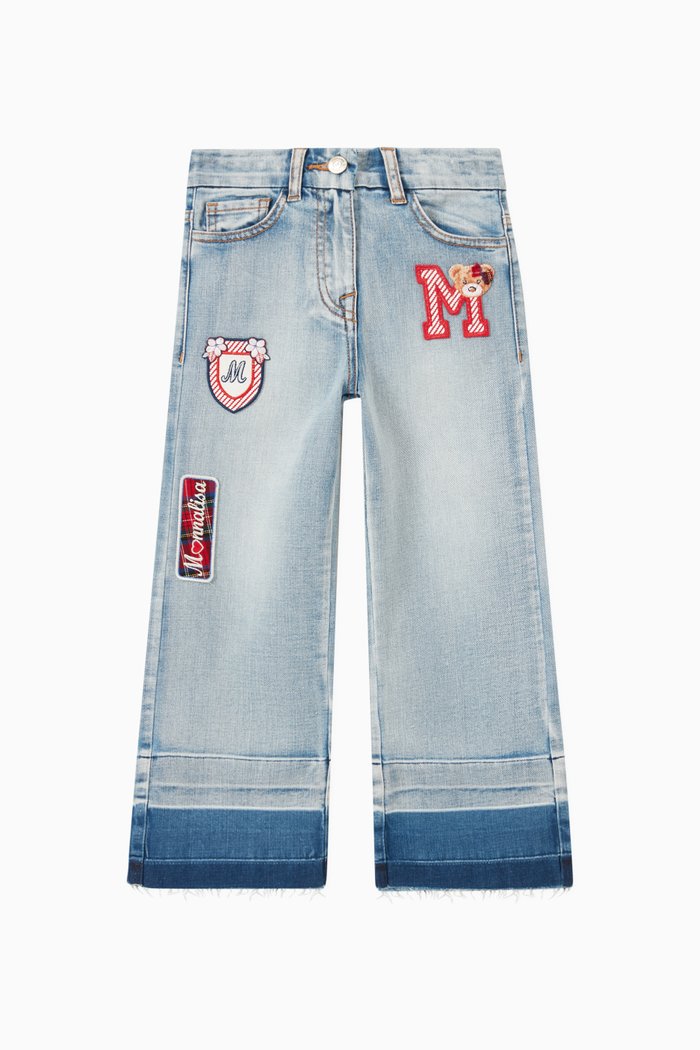 

Patch Jeans in Cotton-denim, Blue