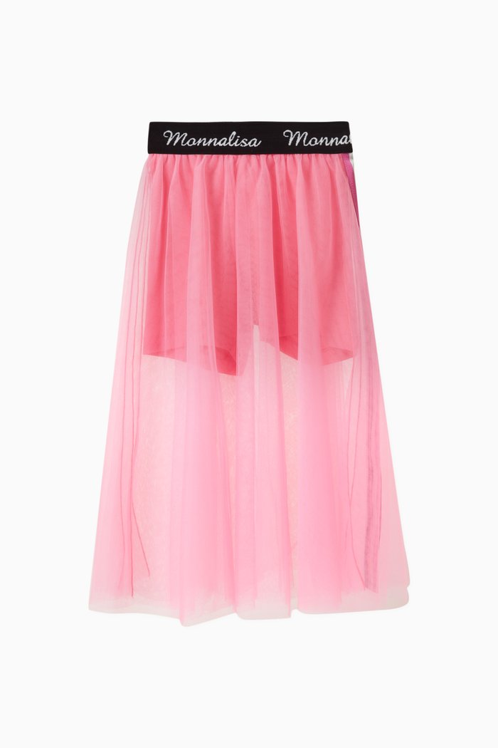 

Contrast Detail Skirt in Tulle, Pink