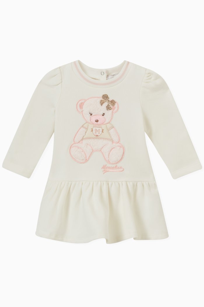 

Teddy Print Dress in Cotton, White