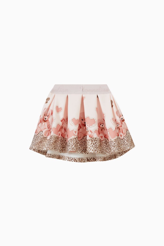 

Teddy Print Skirt in Neoprene, Pink
