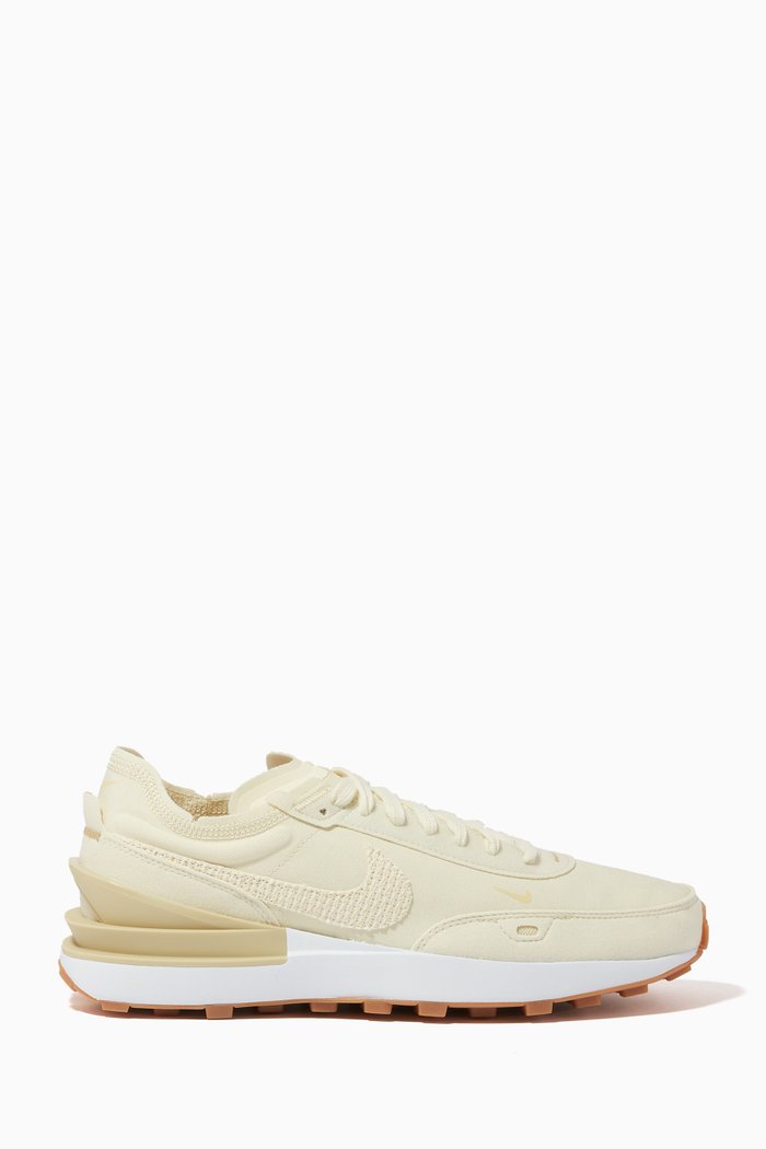 

Waffle One Woven Swoosh Sneakers in Textile & Suede, Neutral