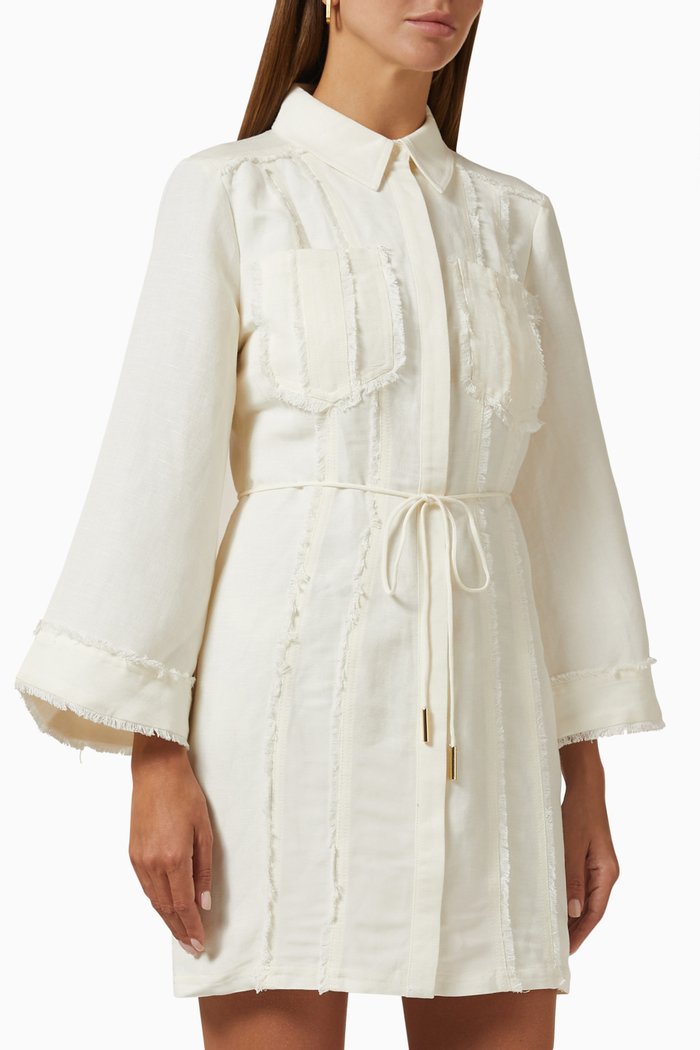 

Ansel Mini Shirt Dress in Cotton, Neutral