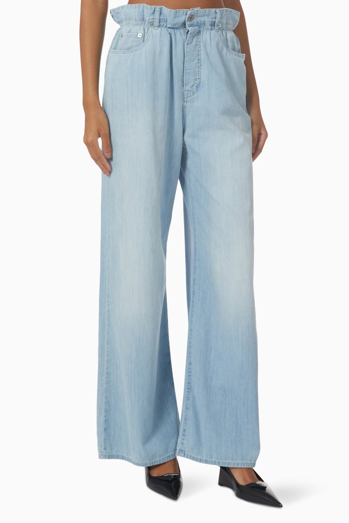 

Paperbag Waist Jeans, Blue