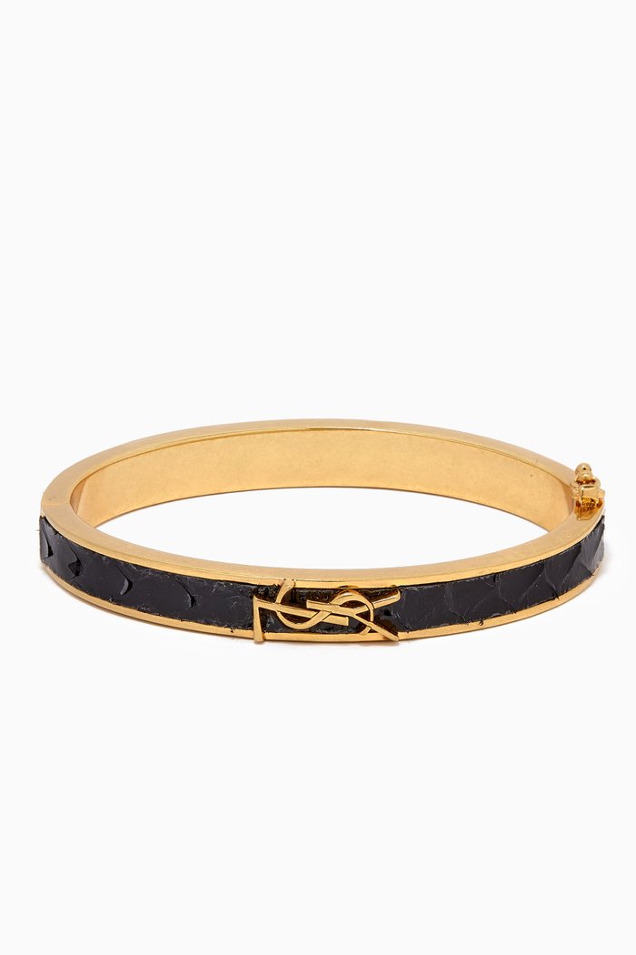 

Opyum Bracelet in Python & Metal, Black