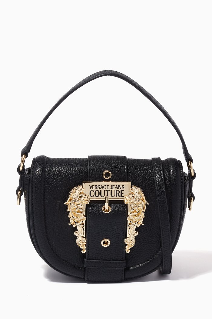 

Couture 1 Round Crossbody Bag in PU Leather, Black