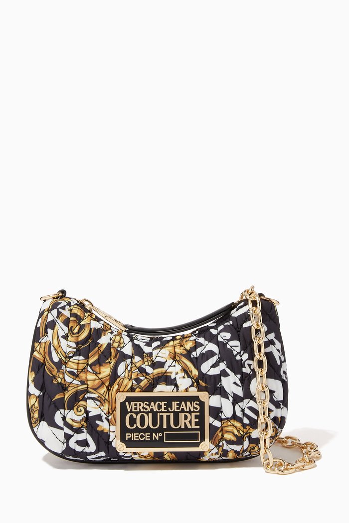 

Mini Couture Printed Shoulder Bag in Nylon, Black