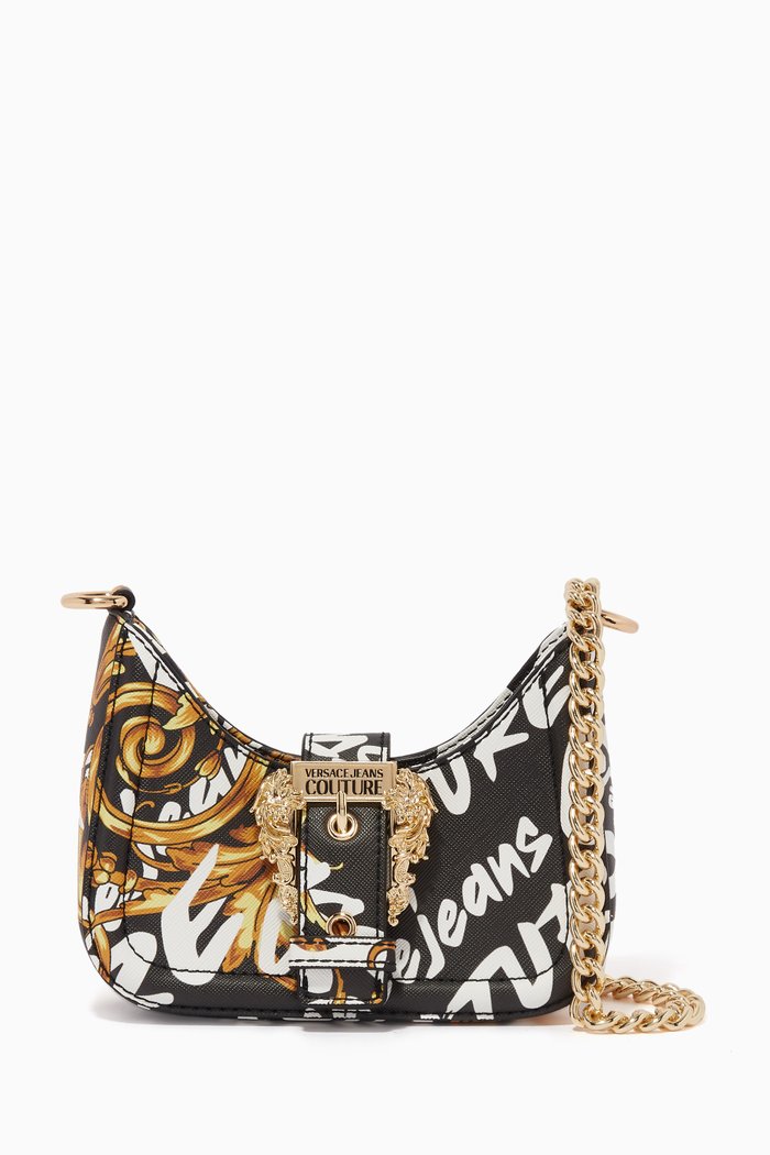 

Couture 1 Printed Small Shoulder Bag in Faux Leather, Black