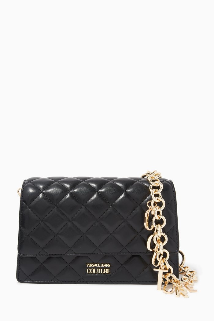 

Charms Couture Shoulder Bag in Quilted faux-leather, Black