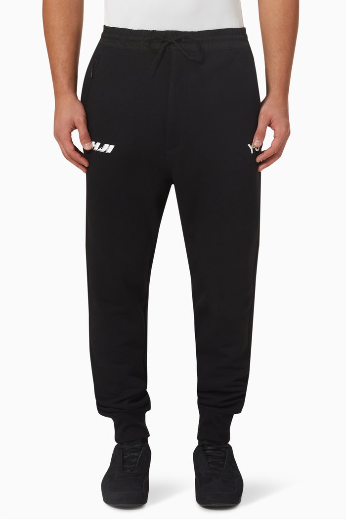 

Cuffed Pants in Cotton Terry, Black