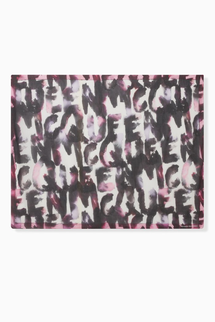 

Watercolour Graffiti Pareo in Silk-blend, Purple