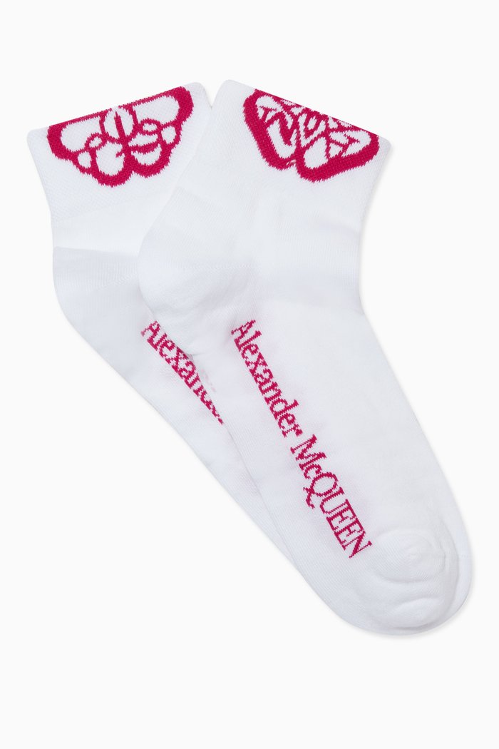 

Cut-seal Logo Socks in Cotton, White