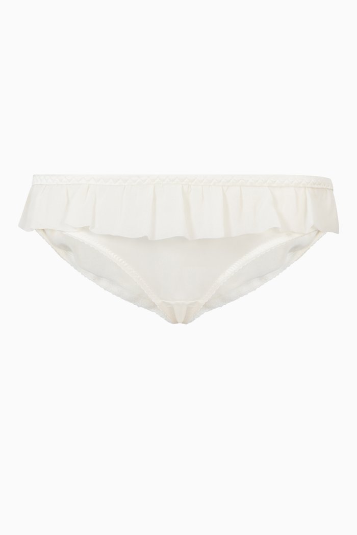 

Bardot Briefs in Silk Satin, White