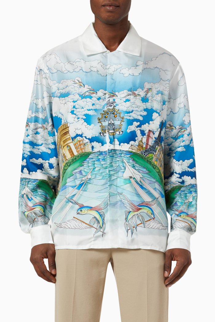 

Le Vol Ideal Printed Shirt in Silk-twill, Multicolour