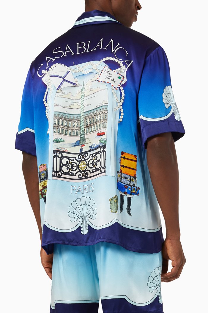 

Archway Place Vendome Shirt in Silk, Blue