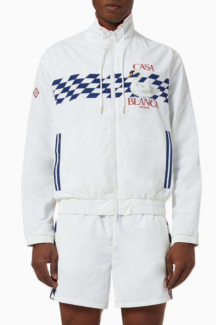 

Par Avion Shell Suit Track Jacket in Nylon, White