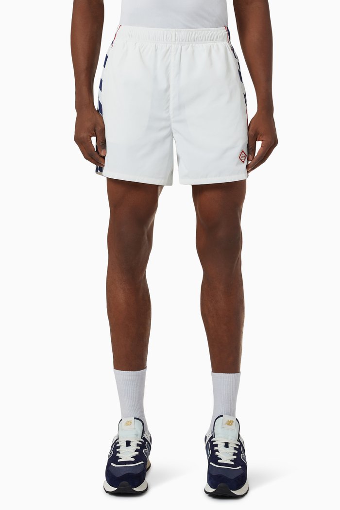 

Par Avion Shell Suit Track Shorts in Nylon, White