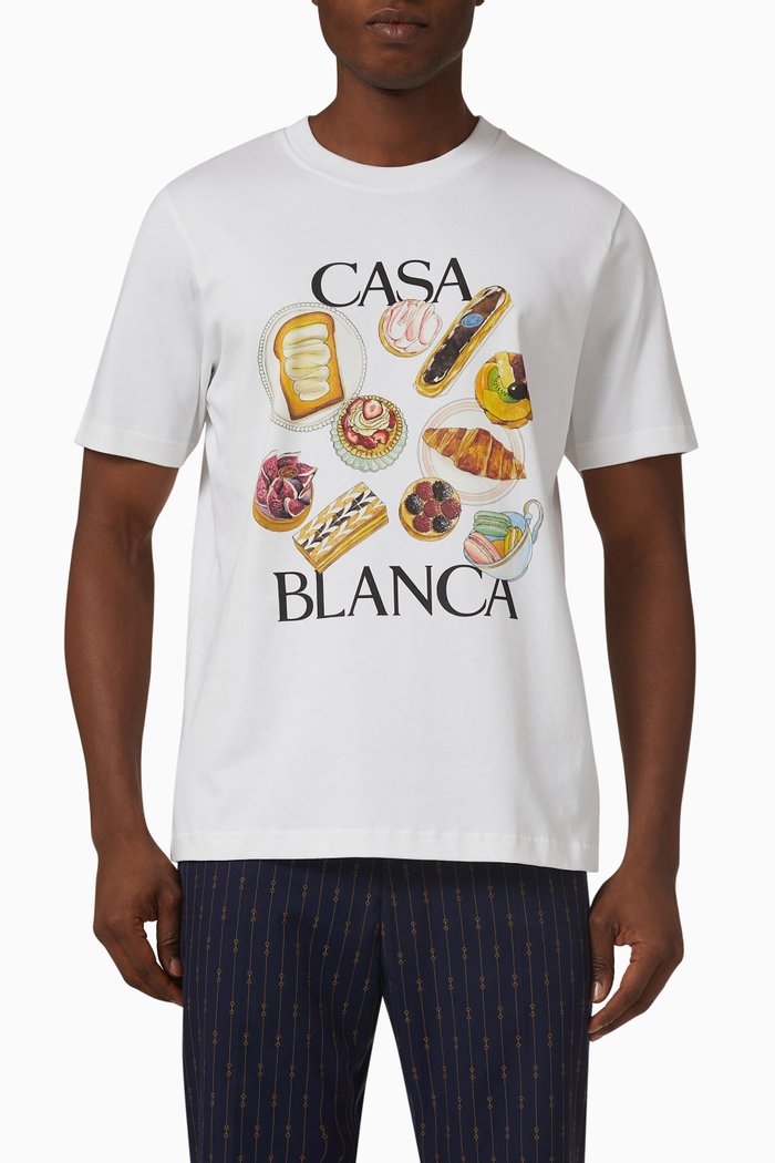 Patisseries En Vol T-Shirt in Cotton, White