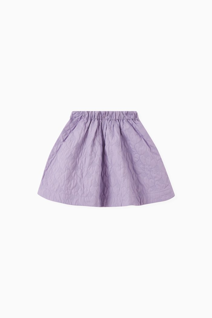 

Fleur Heart Skirt in Cotton, Purple