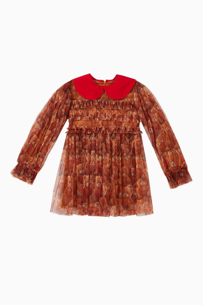 

Teddy Bear Tulle Dress in Polyester, Brown