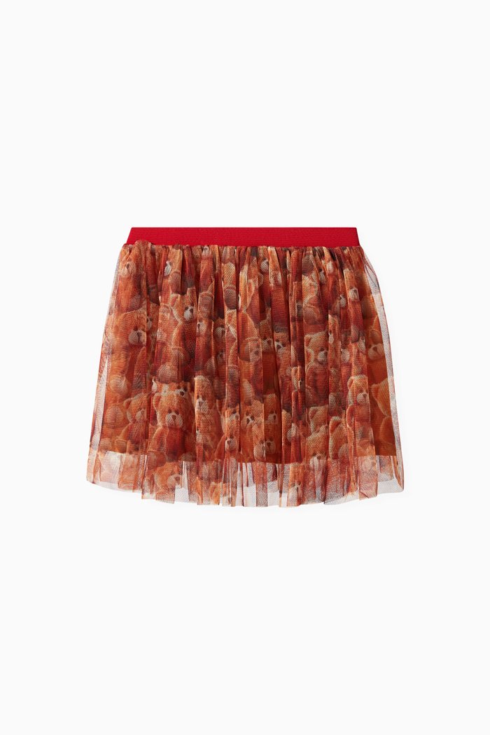 Teddy Bear Skirt in Polyester, Brown