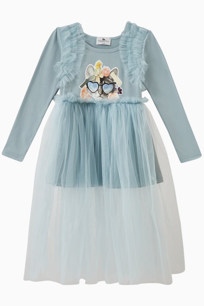 

Odette Dress in Cotton-jersey, Blue