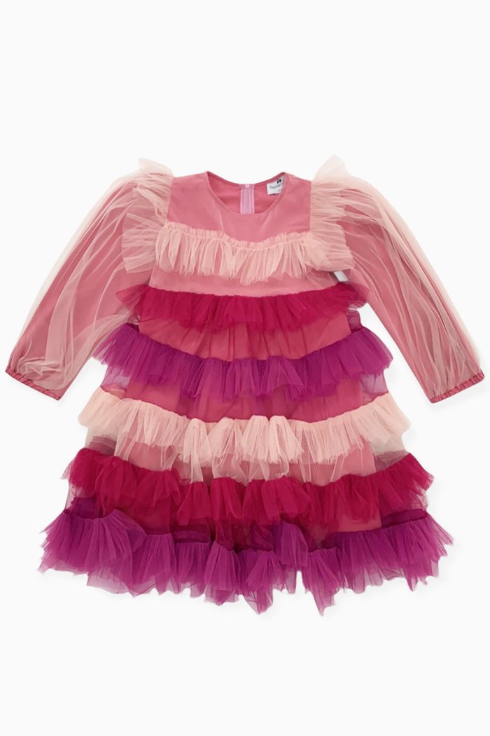 

Ombre Tulle Midi Dress in Fabric, Pink