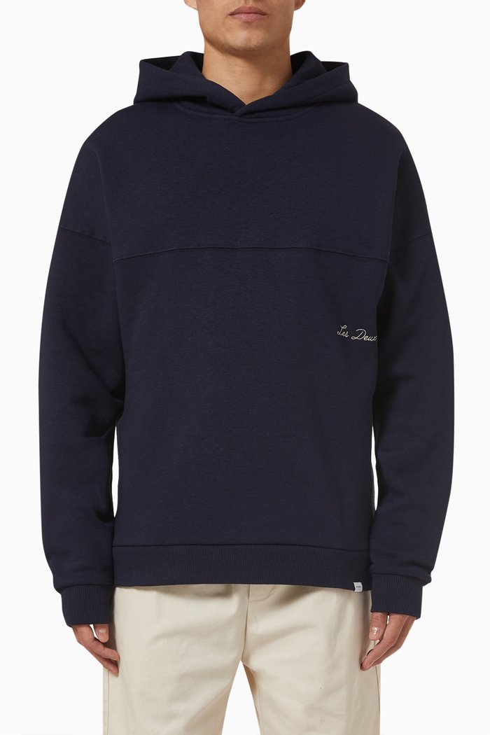 

Carter Hoodie in Cotton & Wool, Blue