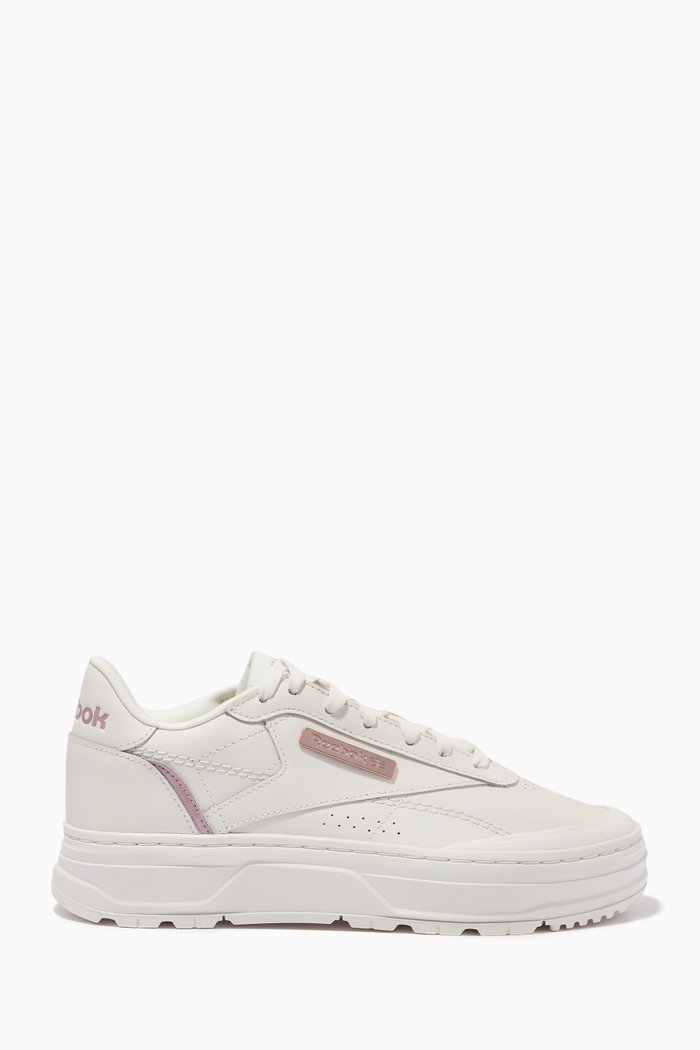 Club C Double Geo Shoes in Leather, White