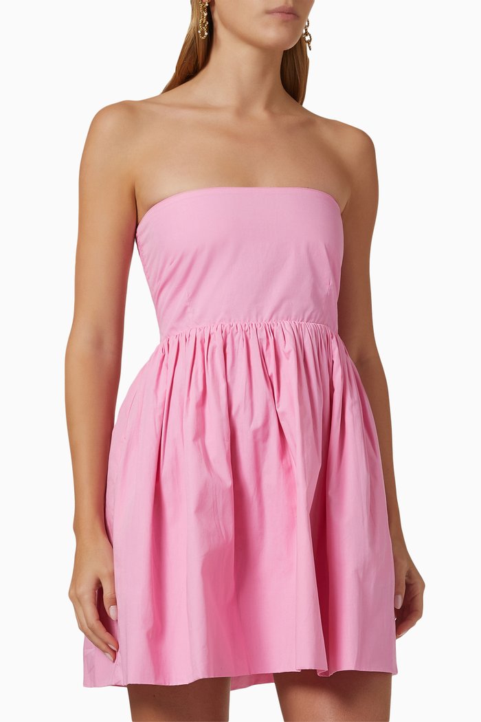 

Bandeau Mini Dress in Sustainable Cotton, Pink