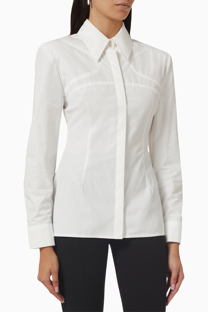 

Line Shirt in Cotton Poplin, White