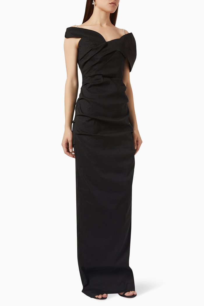 

Dahli Gown in Stretch Crêpe, Black