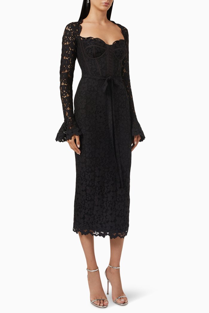 

Lace Midi Dress, Black