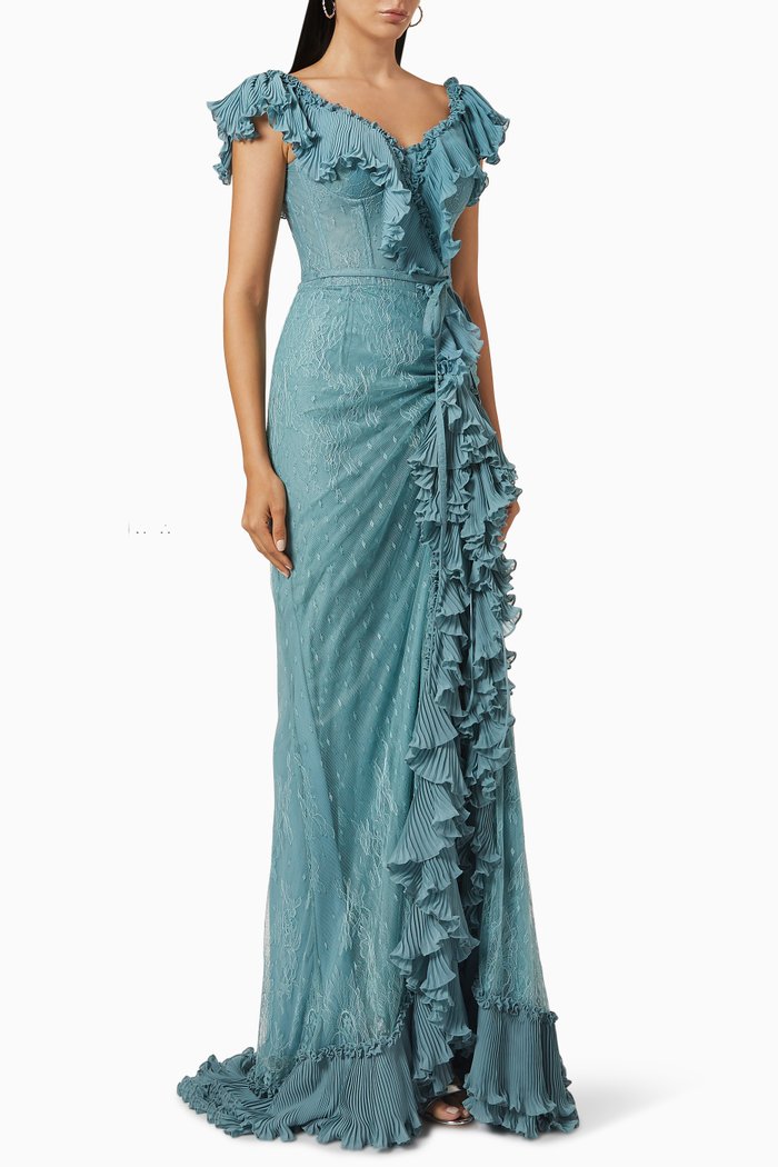 

Ruffled Gown, Blue