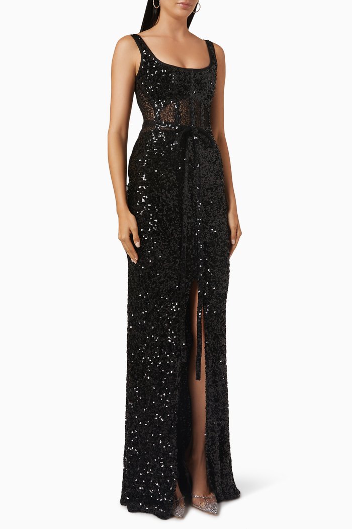 

Sequin Gown, Black