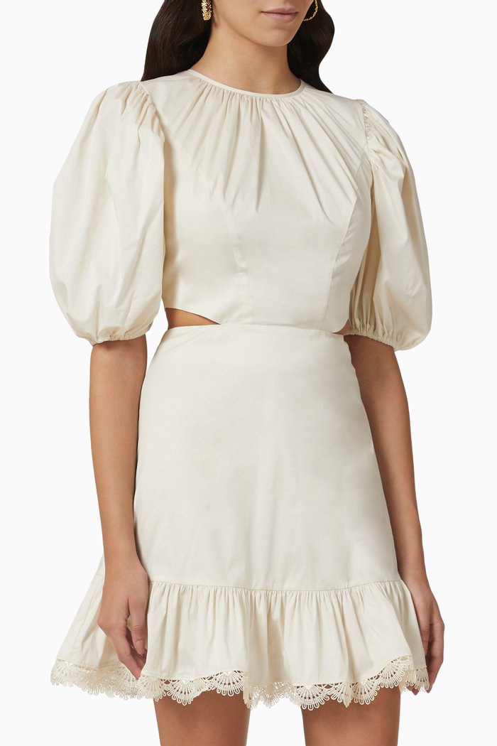 

Penny Mini Dress in Soft-cotton, Neutral